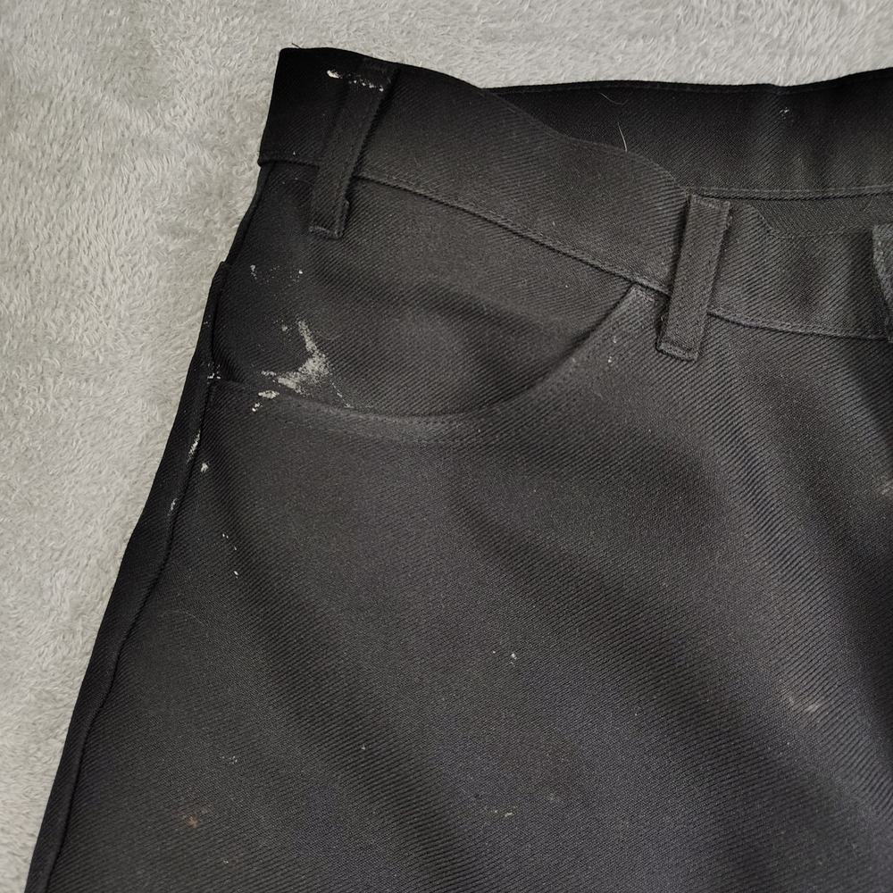 VTG 60's Levi's Pants Dacron Polyester Men's Pleated Black 38x30 Distress - Picture 7 of 16